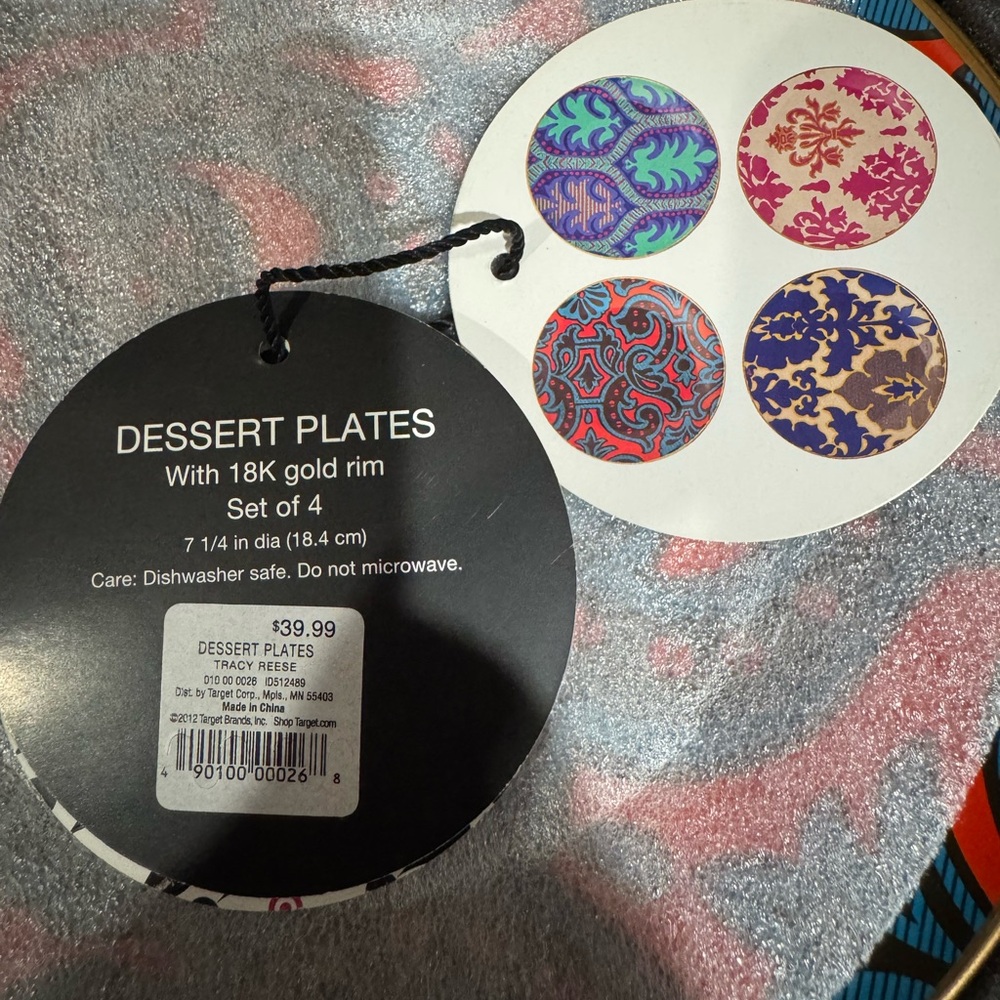 Tracy Reese Colorful Patterned Plate Set - Picture 4 of 5
